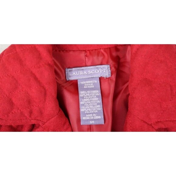 LAURA SCOTT - WOMEN'S RED SOFT QUILTED MICROFIBER JACKET - SIZE S - Picture 4 of 6